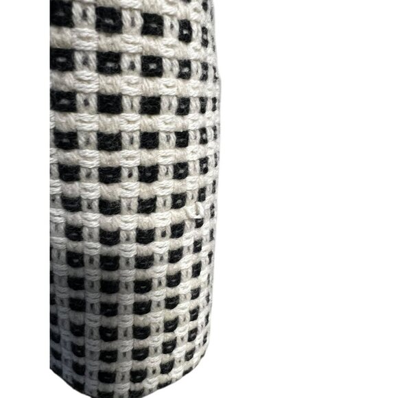 Banana Republic Wool Blend Long Coat Women M Black/White Checkered Button Closur - Picture 13 of 13